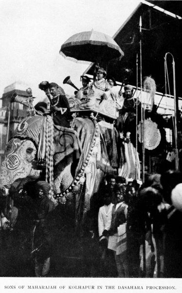 Sons of Maharajah of Kolhapur in the Dasahara Procession
